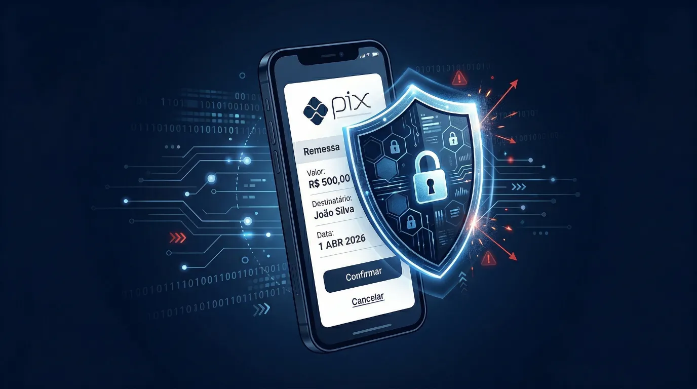 Imagem de celular com transferência via PIX, ilustrando o golpe do pix errado
