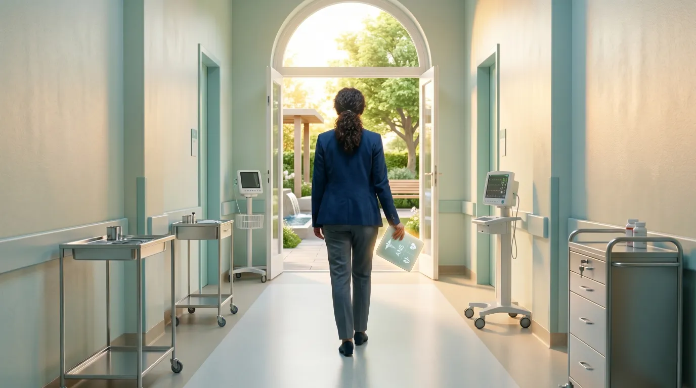 Imagem de uma mulher no corredor de em um hostpial ilustrando o tratamento fora do rol da ANS